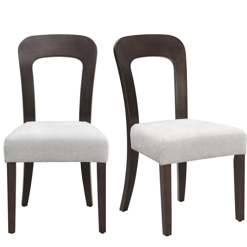 2 chaises de salle à manger: siège en tissu de chenille, pieds en bois d'hévéa massif, capacité de 330 lb, 2 chaises polyvalentes et tendance: siège rembourré facile d'entretien