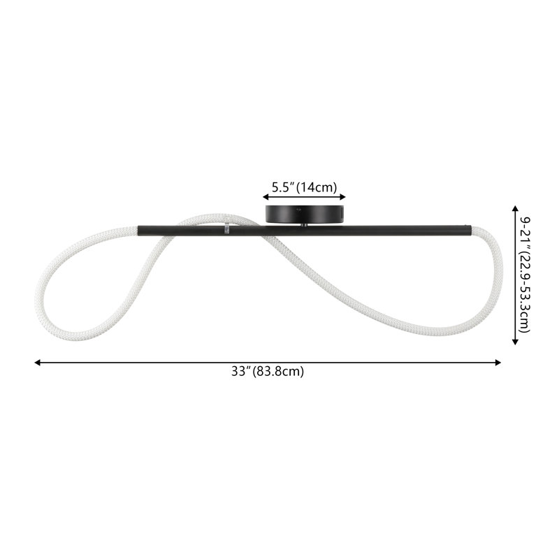 Plafonnier encastré à DEL Binta, Noir, noir, noir, noir, H 21 po x l 23,63 po x P 0,75 po