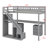 Loft Bed With Two Chest Of Drawers, Desk And Light Strip-1790599419