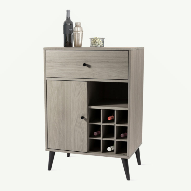 Armoire à vin moderne gris, tiroir simple, armoire simple avec support à vin amovible