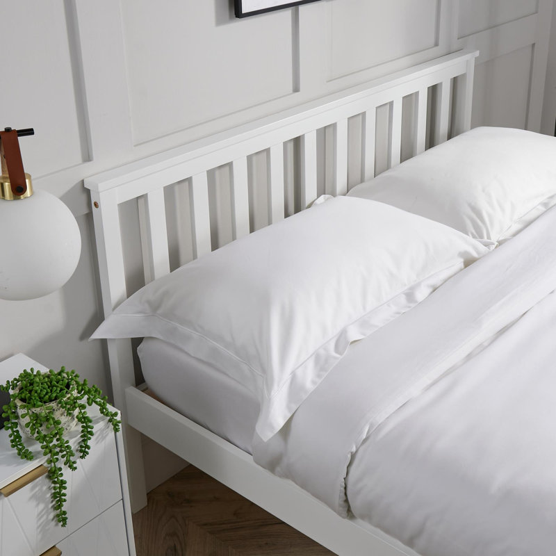 Altamont Solid Wood Low End Bed Frame, White, Double (4'6)