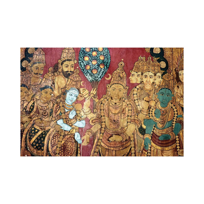 Hindu Wedding Ceremony - Wrapped Canvas Painting, 66.04 cm H x 45.72 cm W x 3.175 cm D