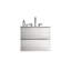 Fixation murale 24 po blanc brillant pour armoire de salle de bain - 3 trous de lavabo en céramique, rangement abondant, meuble-lavabo silencieux avec grande unité-1445258675