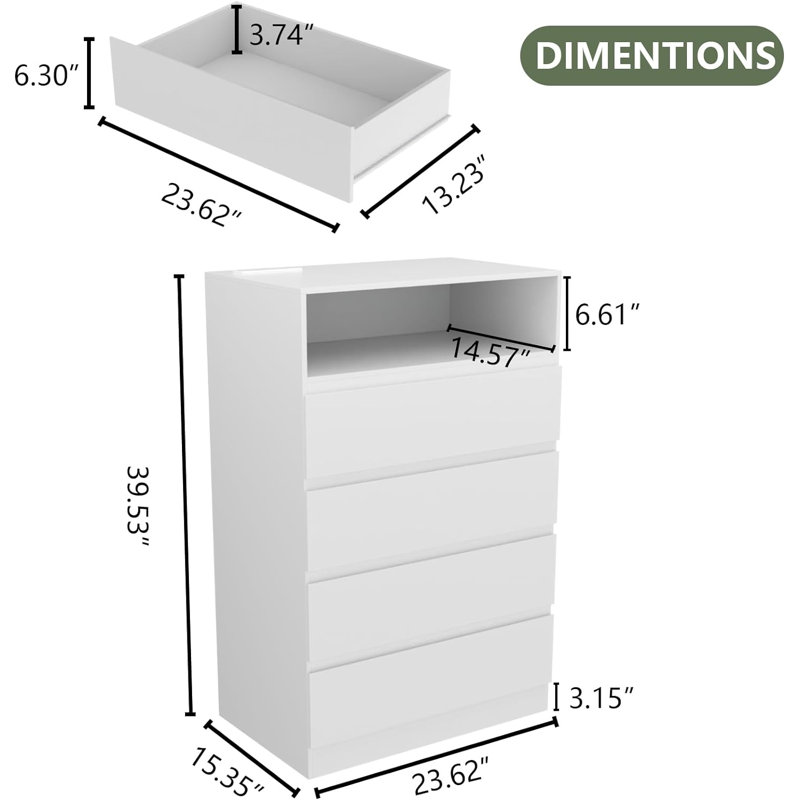 Commode 4 tiroirs 23,62 po