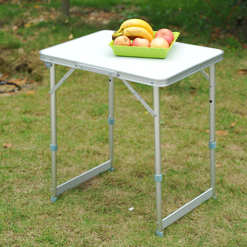 Table de camping pliante réglable en hauteur de 23 po - Portable léger pour n'importe quelle occasion, camping, pique-nique, garage gris et argent partout