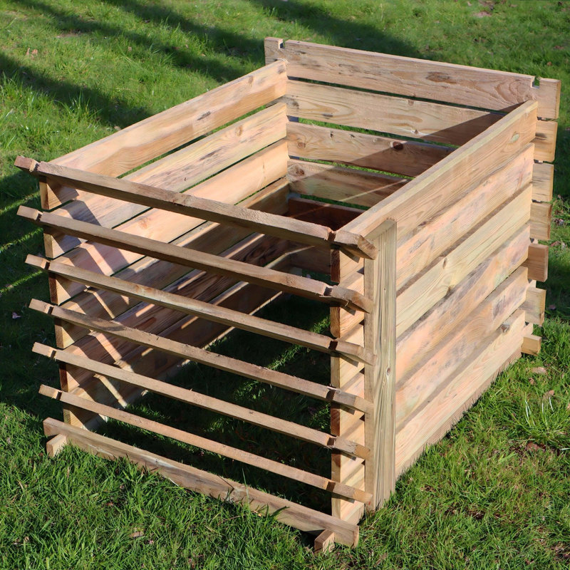 Pescadero Easy Fill Wooden Compost Bin Composter 449 Litres