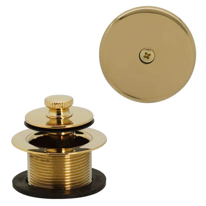 Ensemble de garniture de drain de baignoire 1-1 / 2 "Twist & Close avec trop-plein à un trou, Laiton poli