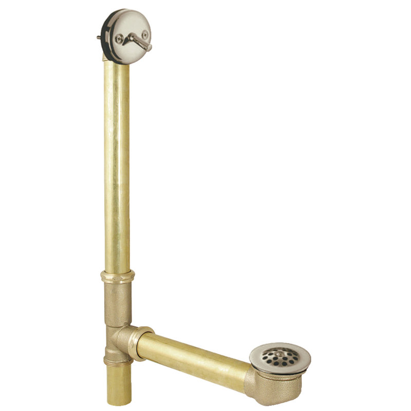 Baignoire à levier et trop-plein en laiton Kingston, Brushed Nickel