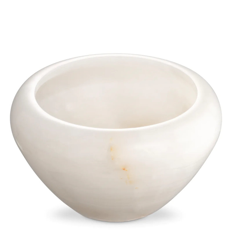 Met X Eichholtz Handmade Onyx Table Vase, 5.51" H x 8.86" W x 8.86" D