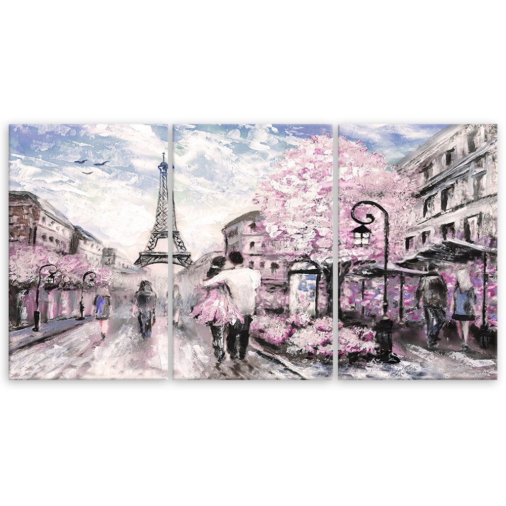 Leinwandbild France Paris Eiffel Tower Pink