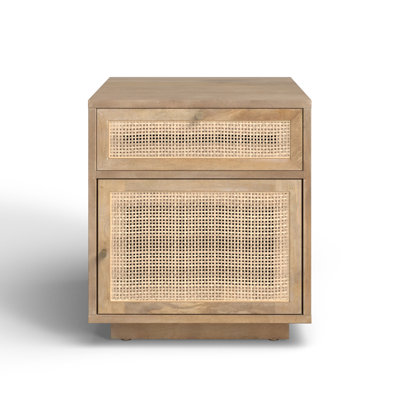 Cinna Solid Wood Top 1 End Table with Storage