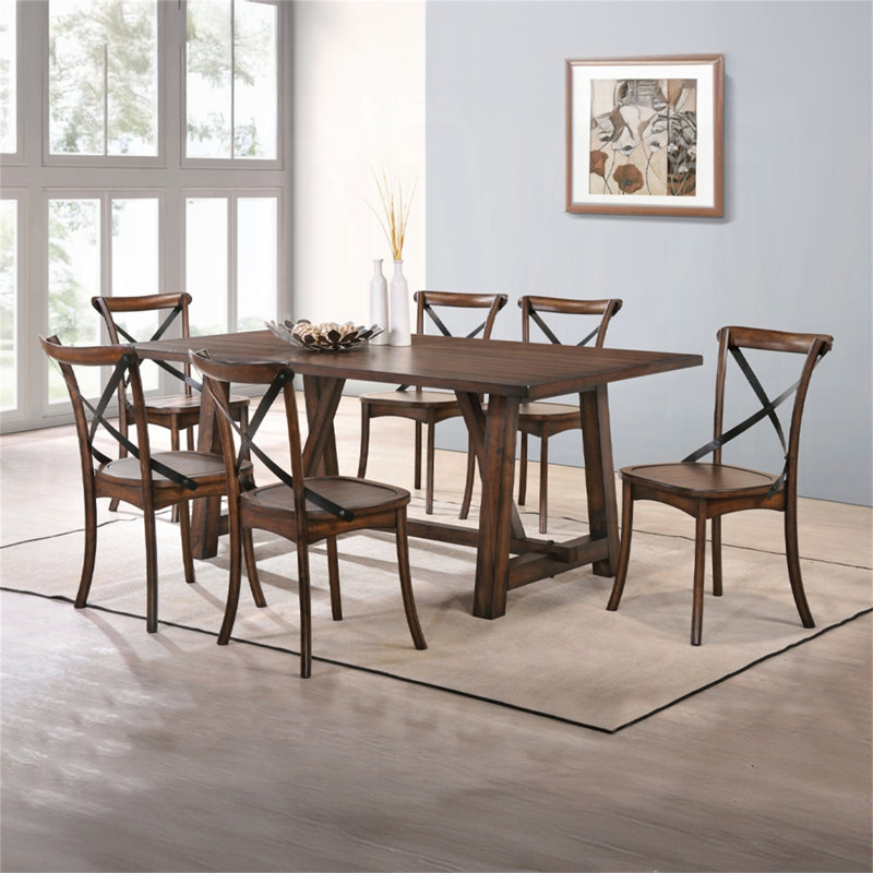 Ensemble de 2 chaises d'appoint en chêne foncé à finition en chêne foncé