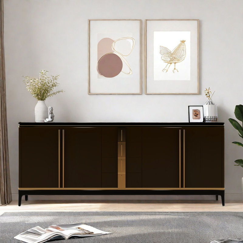 Modern Sideboard Cabinet With 4 Doors, 4 Drawers