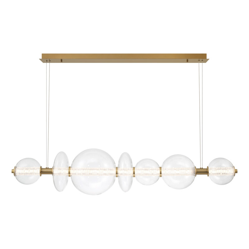 Lustre 1 lumière avec verre Atomo, Clair, Doré