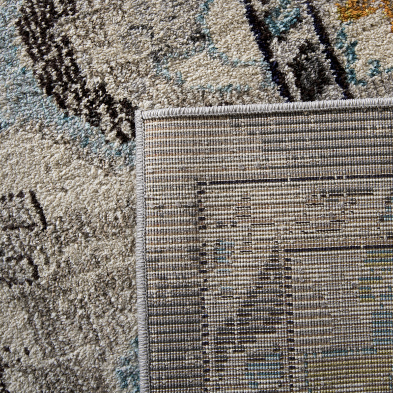 Almyra Oriental Area Rug, Rectangle 2'2" x 4', Grey/Light Blue