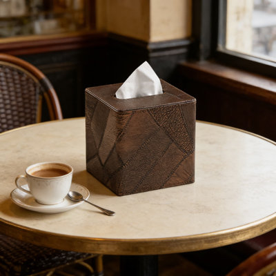 Square Tissue Box Cover With Magnetic Closure, Decorative PU Leather Tissue Holder For Living Room, Bedroom, And Office Desk