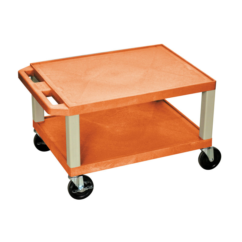 Tuffy 16'' H AV Cart with Wheels, Putty, Orange