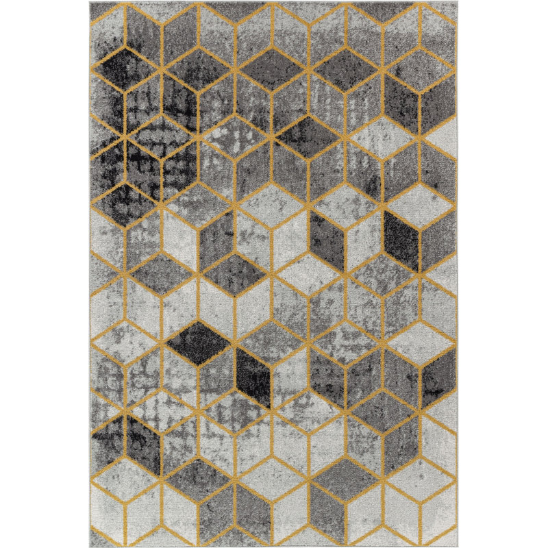 Villani Rectangle Geometric Area Rug, Rectangle 120 x 170cm