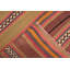 Tapis kilim à rayures colorées 5 x 6 avec détails complexes