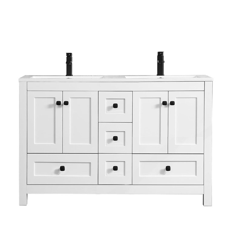 Meuble-lavabo simple 60 po Modern, blanc, sans lavabo