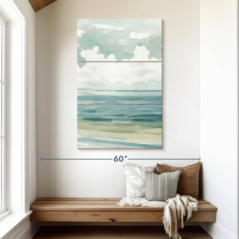 Doux pastel marin paysage II, H 50 po x l 32 po