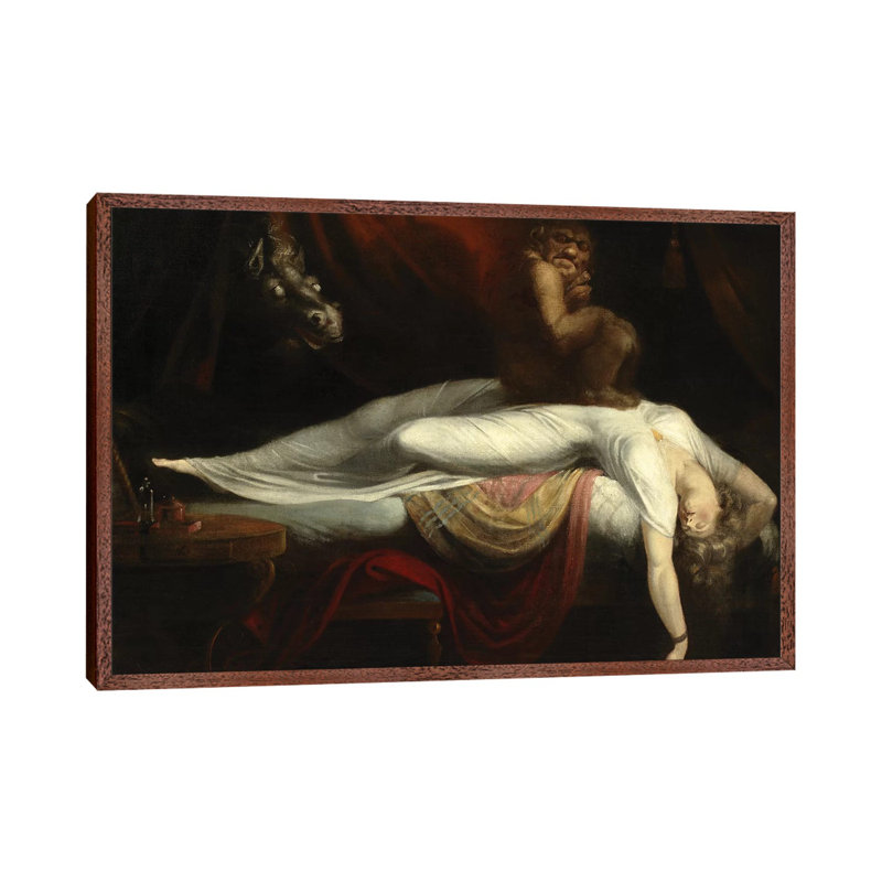 The Nightmare, 1781 by Henry Fuseli - Painting on Canvas, Classic Brown Wood Framed, 45.72cm H x 66.04cm W x 3.81cm D