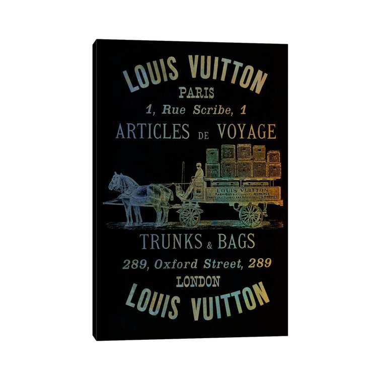 Bless international Vintage Woodgrain Louis Vuitton Sign 2 Framed by  5by5collective Print