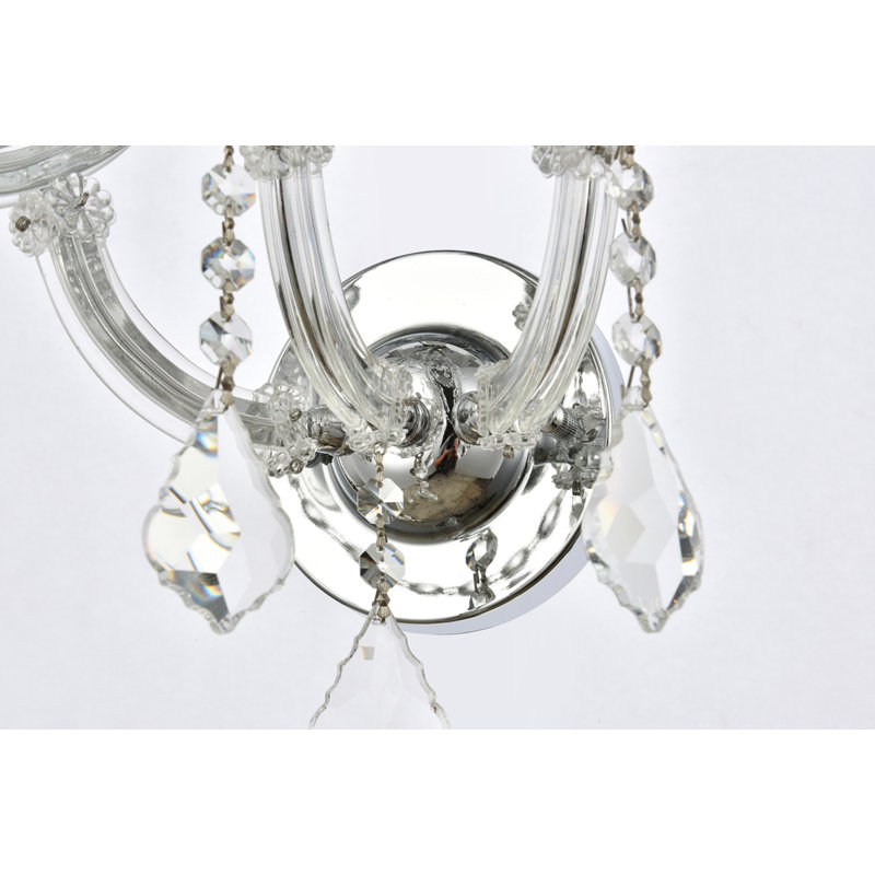 Cristal taillé royal transparent Maria Theresa Mishayla, H 27 po x l 12 po x P 12 po, Chrome / teck doré, 7