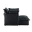 Fauteuil à assise profonde en velours côtelé gris avec coussins, confort luxueux, housses amovibles, structure en bois, rembourrage à assemblage rapide, tissu, sièges, housses à dossier haut, matériau respirant, structure