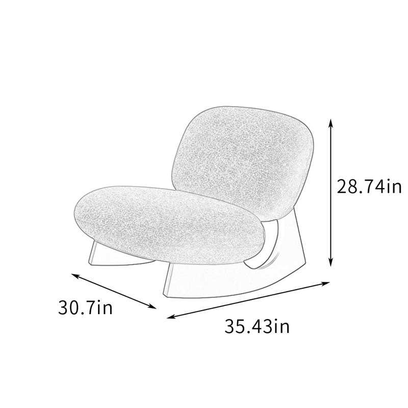 Chaise berçante simple en bois massif, Vert, Noir