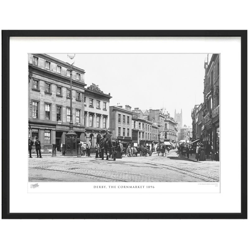 Derby, The Cornmarket 1896 - Single Picture Frame Print, 28cm H x 36cm W x 2.3cm D