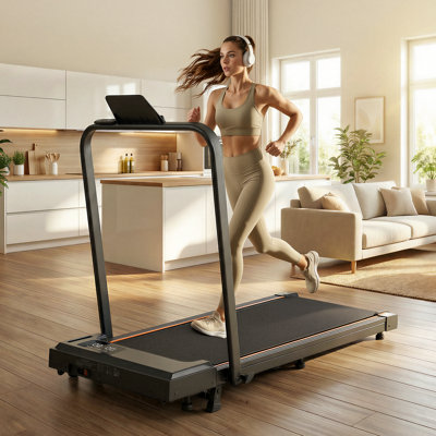Tapis roulant portable 4 en 1 avec inclinaison de 8%, tapis roulant intérieur pliant compact de 2,5 CV avec poignée, tapis de marche sous le bureau pour la course et le jogging, avec télécommande et affichage à DEL, pour les bureaux à domicile, capacité de poids de 300 lb