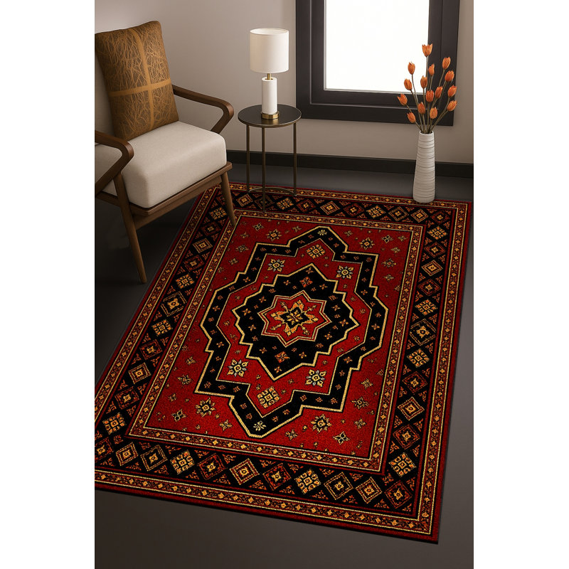 Tapis tissé à la main Mosso, 3'3" x 6'7"