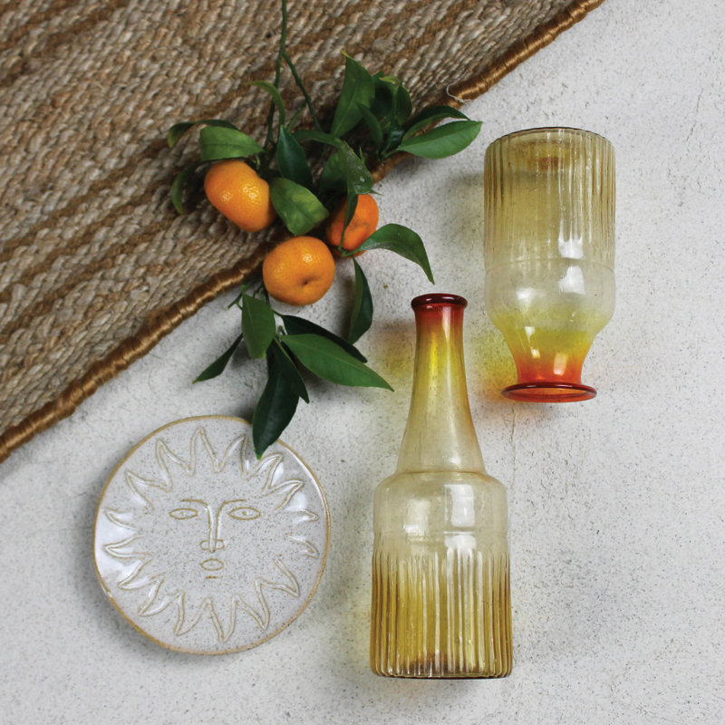 Vase en verre Mid-Century