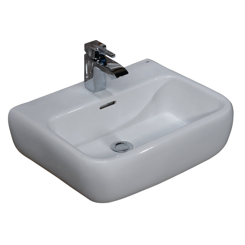 Barclay Metropolitan 16.37'' White Vitreous China Rectangular Bathroom Sink with Overflow, Single
