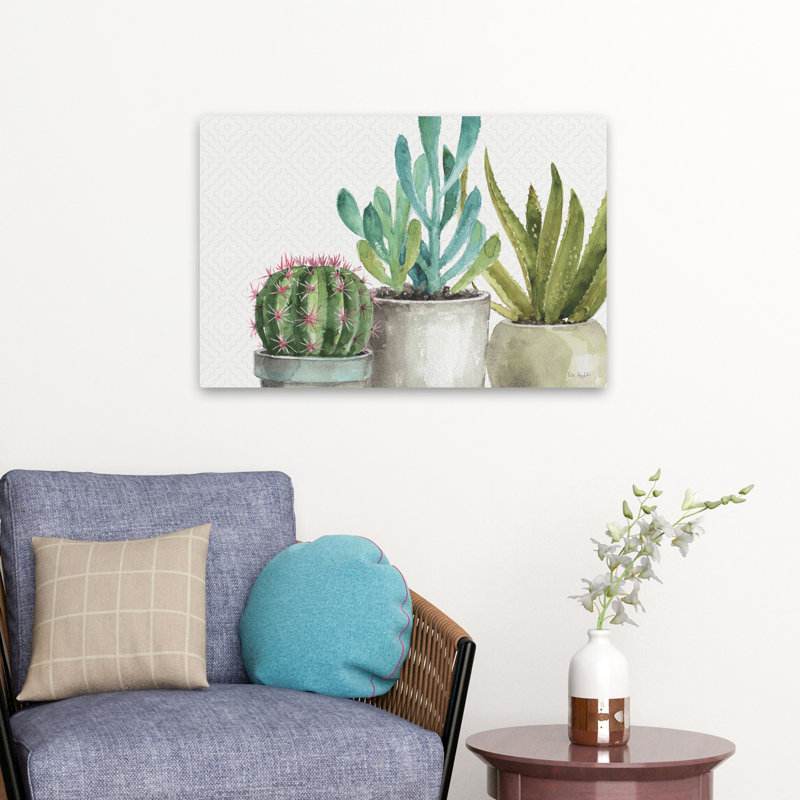 Mélange de verts XXXIV - Cactus, cactus, diamants, éléments naturels, art, H 16 po x l 24 po