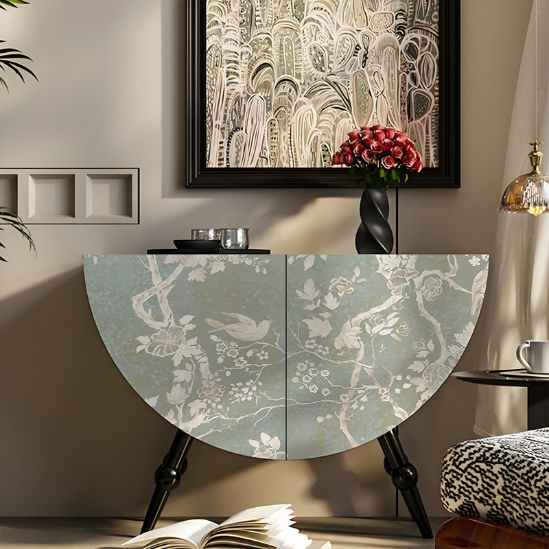 Armoire de rangement demi-lune pour petits espaces, Noir