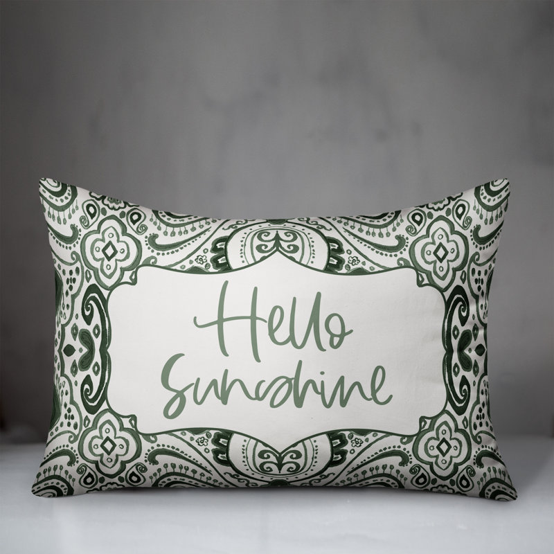  Housse de coussin rectangulaire d'extérieur Hello Sunshine, Vert