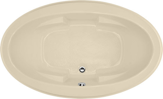 Nina 72'' L Soaking Bathtub, Bone, Satin Nickel
