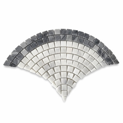7" x 13" Marble Fish Scale Mosaic Wall & Floor Tile