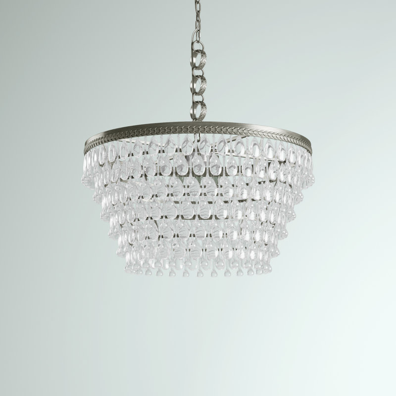 Beno 6 - Light Dimmable Tiered Chandelier, Antique Silver