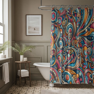 Ensemble de rideau de douche 1 pièce Funk Flow