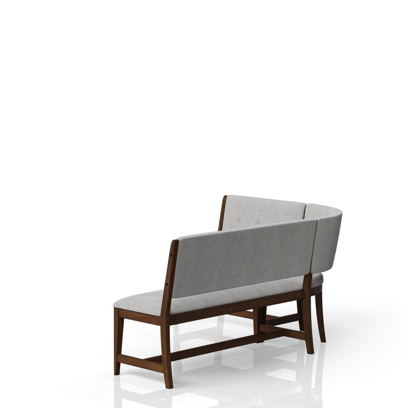 Curved Dining Bench Mid-Century Modern Upholstered Curved Bench