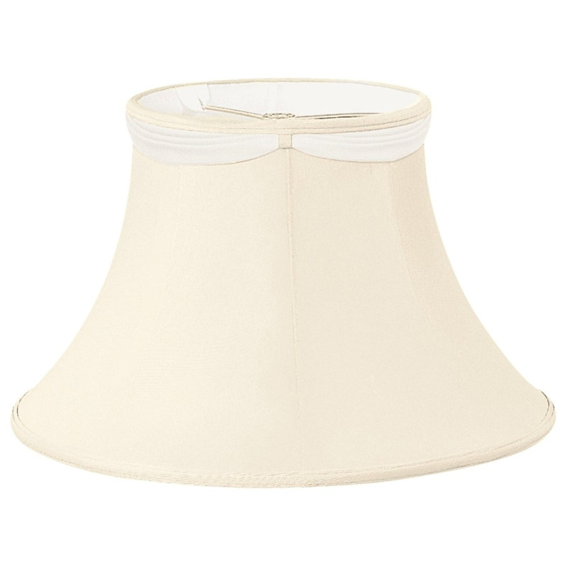 Abat-jour cloche en soie / shantung (araignée), Coquille d'oeuf, H 10,5 po x l 16 po x P 16 po