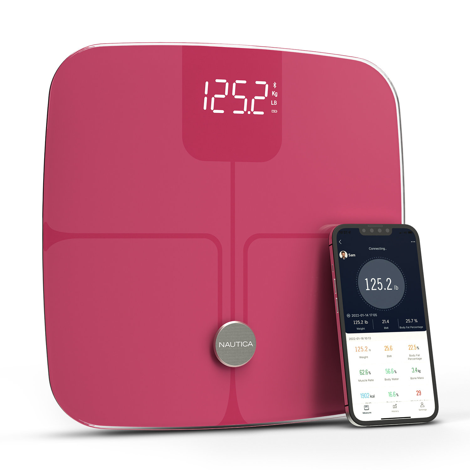 Nautica Smart Digital Glass Body Analysis Scale Wayfair