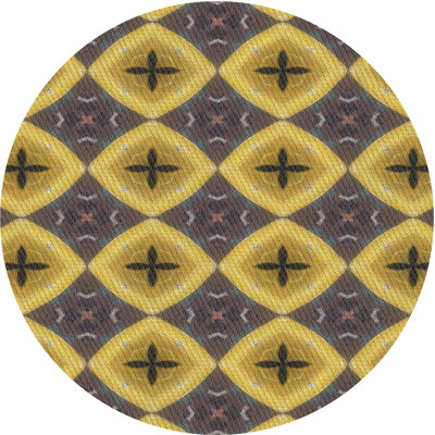 Tapis jaune/brun/gris à motifs Horasan