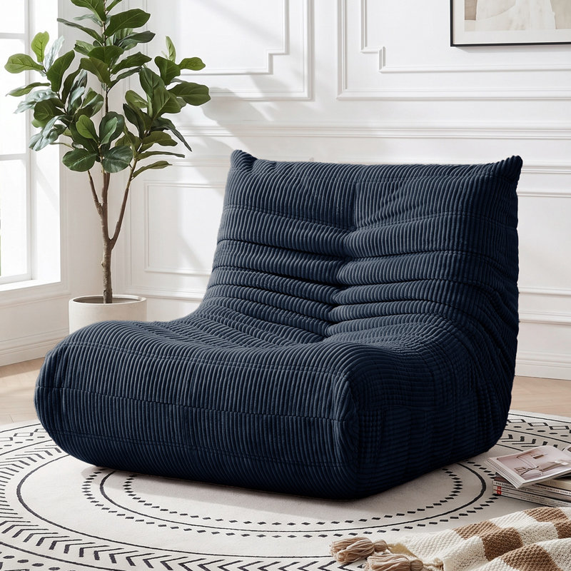 Large Bean Bag Chairs for Adults, Memory Foam Lounge Chair, Corduroy Giant Armless Bean Bag Chair, Lazy Floor Sofa, Togo Sofa Chair for Bedroom Livingroom Gaming
