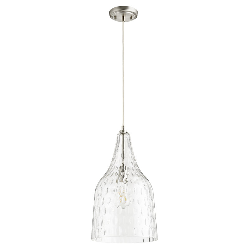 Luminaire sphère suspendu 1 lumières simple Josselyn, Nickel satiné