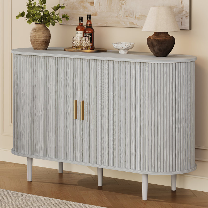 Buffet 47 "avec portes coulissantes, tablettes réglables et armoire de rangement pour la cuisine, la salle à manger
