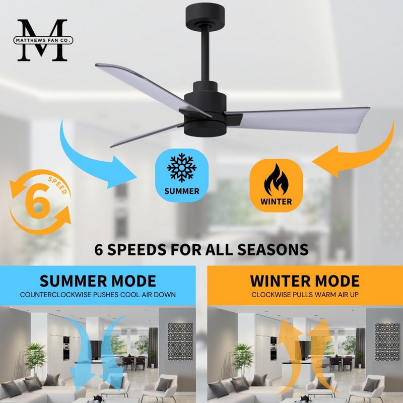Alessandra Outdoor Downrod Ceiling Fan, Brushed Nickel, Matte Black